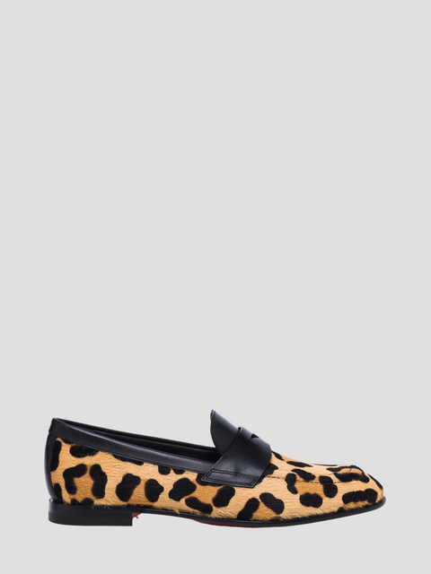 Leopard Flex Sole Loafer in Brown,Santoni,- Fivestory New York