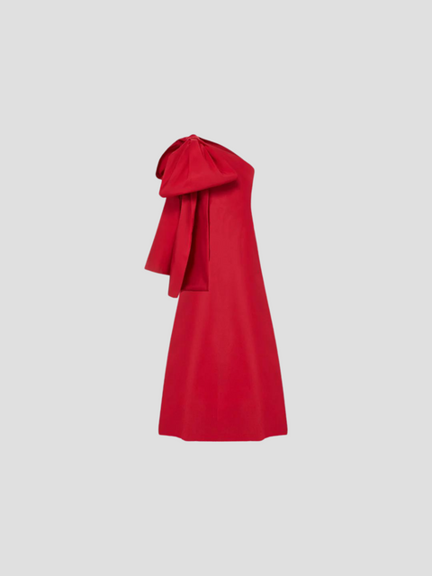 Rita One Shoulder Gown in Silk Wool,MAE NEW YORK,- Fivestory New York