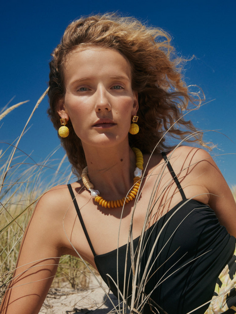 Paradiso Earrings in Canary,Lizzie Fortunato Jewels,- Fivestory New York