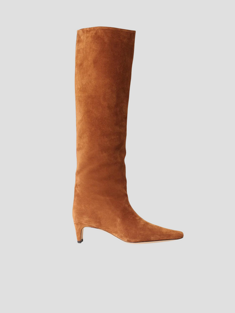 Tan Suede Wally Boots,STAUD,- Fivestory New York