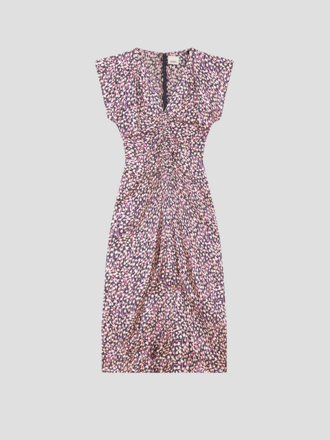 Pink Lyndsay Printed Midi Dress,ISABEL MARANT,- Fivestory New York
