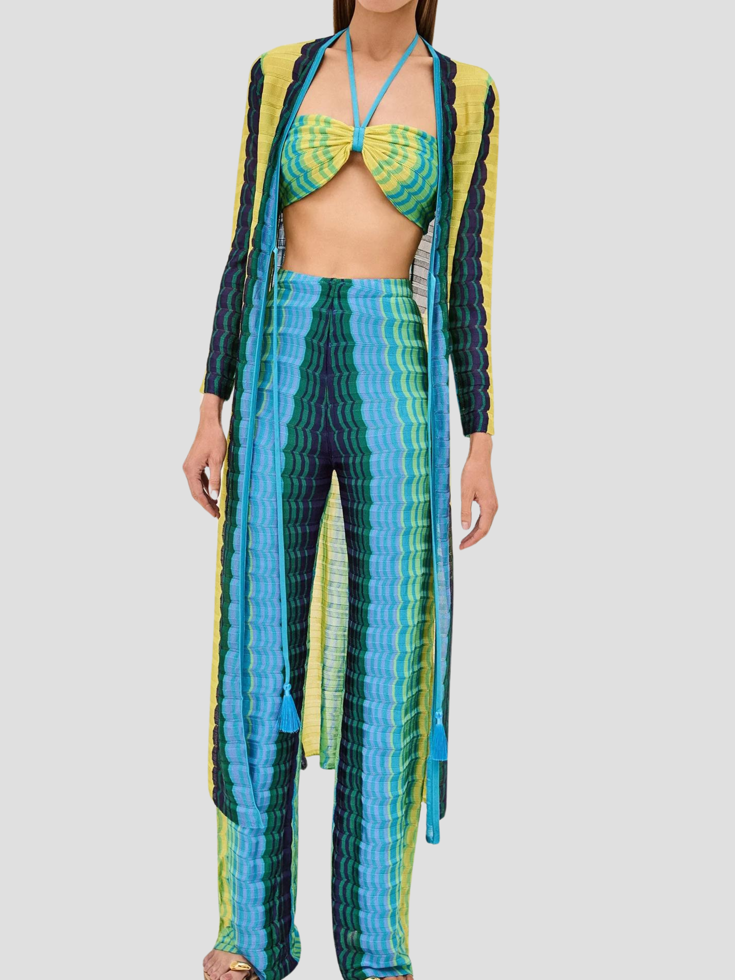 Blue Multi Retti Robe,Alexis,- Fivestory New York