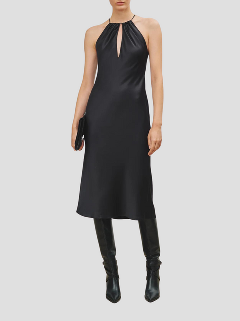 Elegante Silk Halterneck Dress,NILI LOTAN,- Fivestory New York