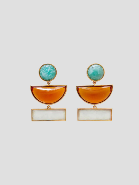 Geometry Earrings in Coast,Lizzie Fortunato Jewels,- Fivestory New York