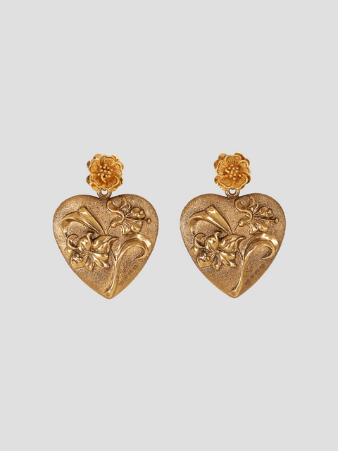 Gold Heart Earrings,Etro,- Fivestory New York