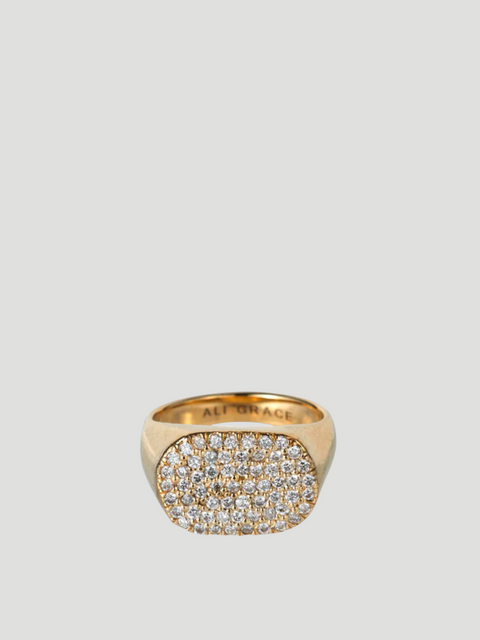 Pavé Diamond Signet Ring,Ali Grace Jewelry,- Fivestory New York