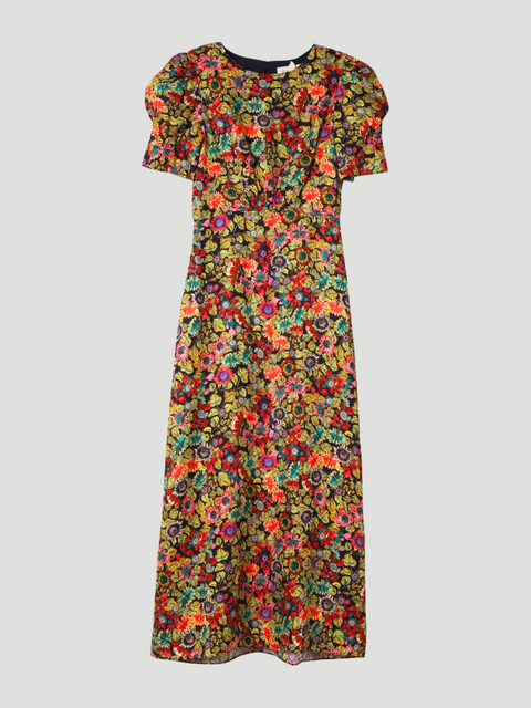 Bianca Floral-Printed Puff Sleeve Dress,Saloni,- Fivestory New York
