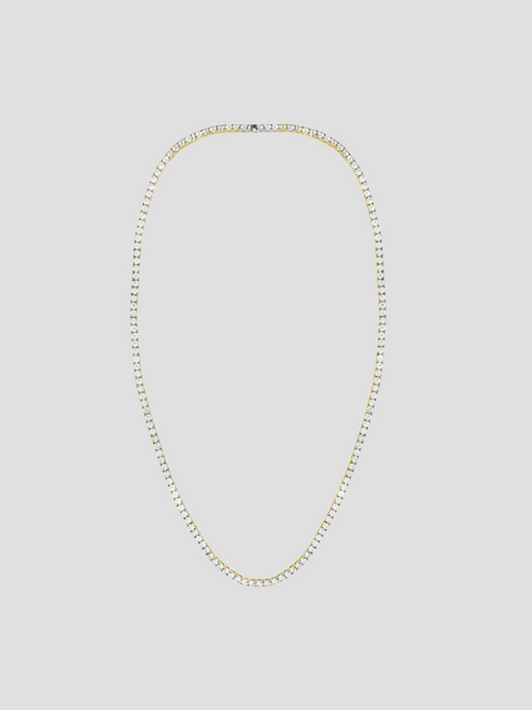 24" Gold Tennis Necklace,elaMariie,- Fivestory New York