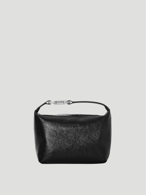 Moon Bag in Black Metallic Leather,Eera,- Fivestory New York