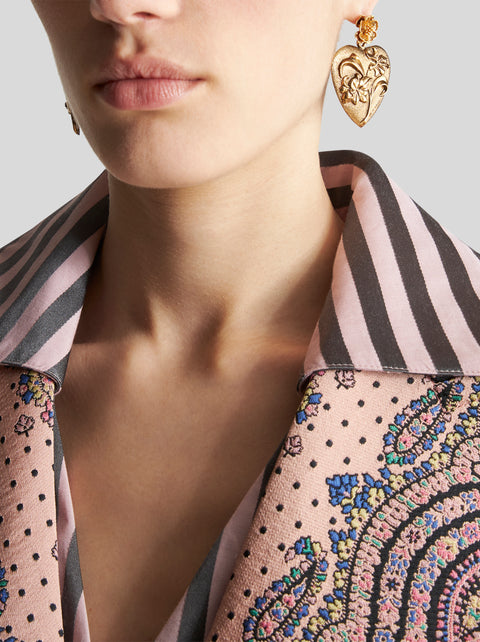 Gold Heart Earrings,Etro,- Fivestory New York