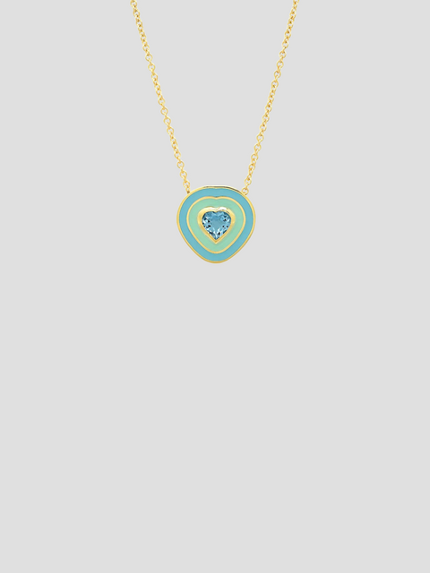 18K YG Dandridge Aquamarine Enamel Necklace,Sig Ward Jewelry,- Fivestory New York