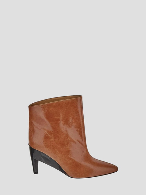 Dylvee Brown Leather Ankle Boot,Isabel Marant,- Fivestory New York