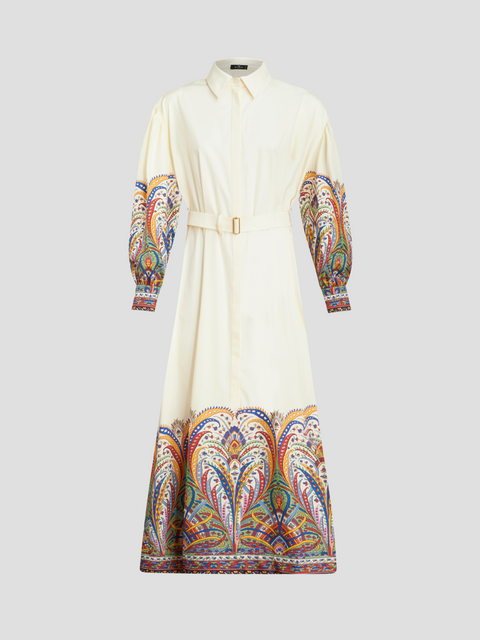 White Belted Midi Shirt Dress,ETRO,- Fivestory New York