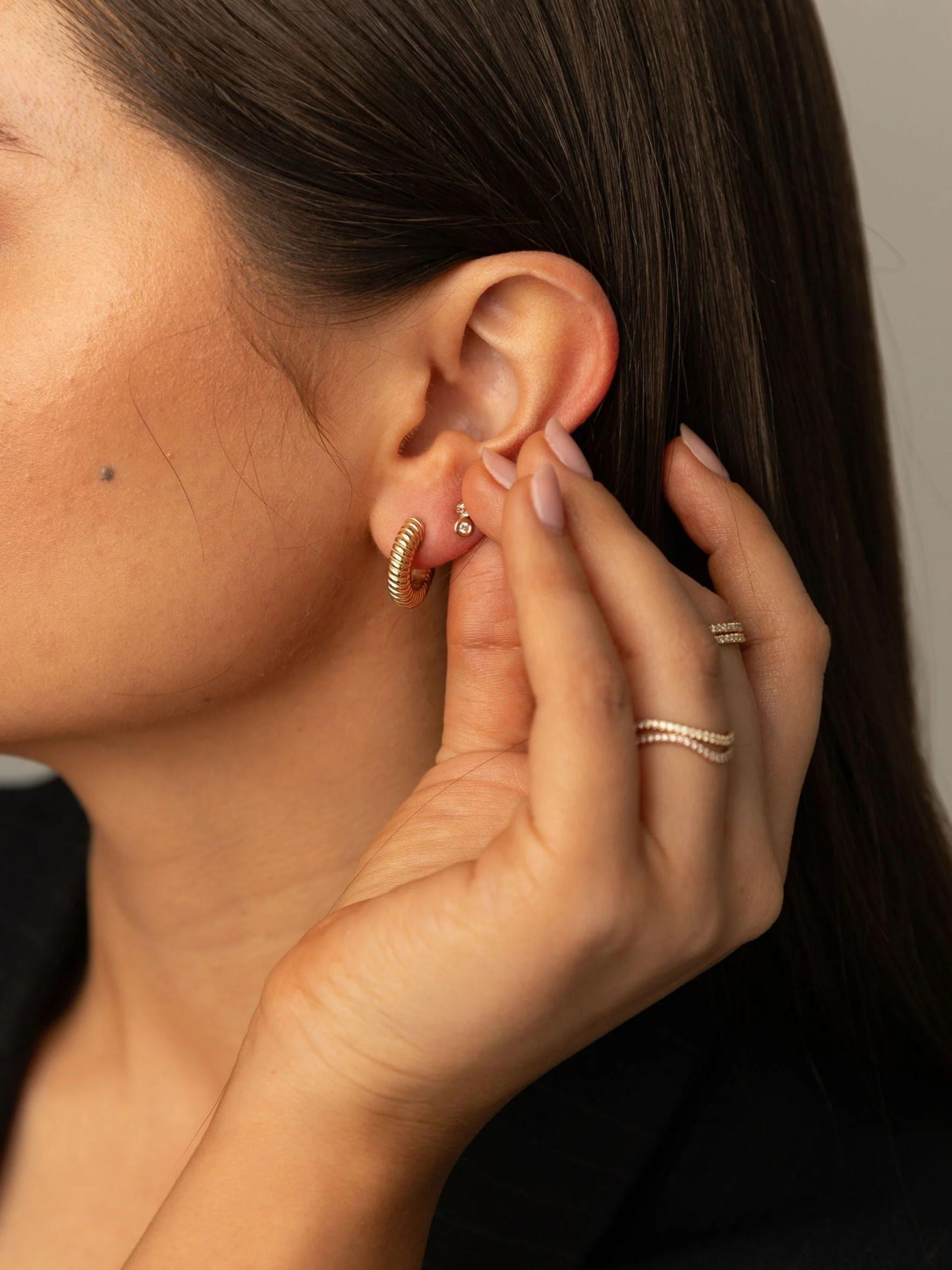 Lulu Textured Hoops,Bondeye,- Fivestory New York