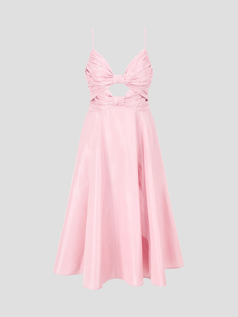 Dayanara Pink Bow-Front Midi Dress,Staud,- Fivestory New York