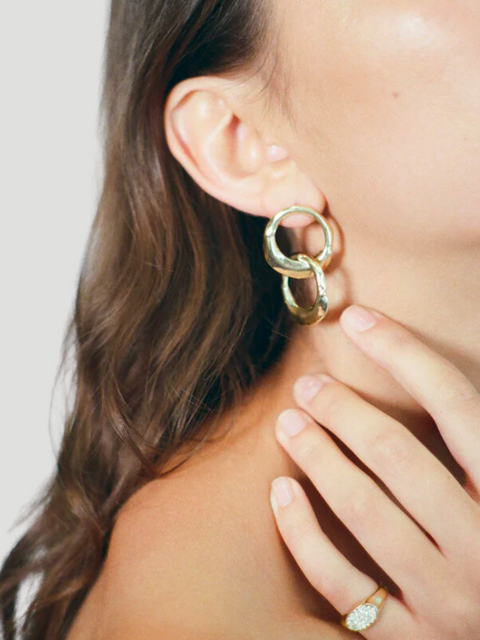 14k Yellow Gold Double ‘Oyster’ Earrings,Ali Grace Jewelry,- Fivestory New York
