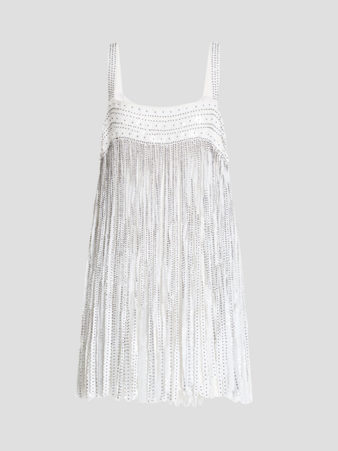 Jas White Fringed Mini Dress,Alexis,- Fivestory New York