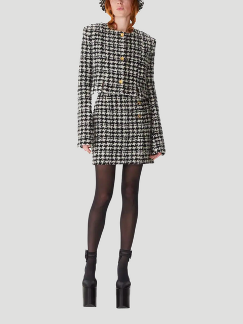 Houndstooth Tweed Mini Skirt,Nina Ricci,- Fivestory New York