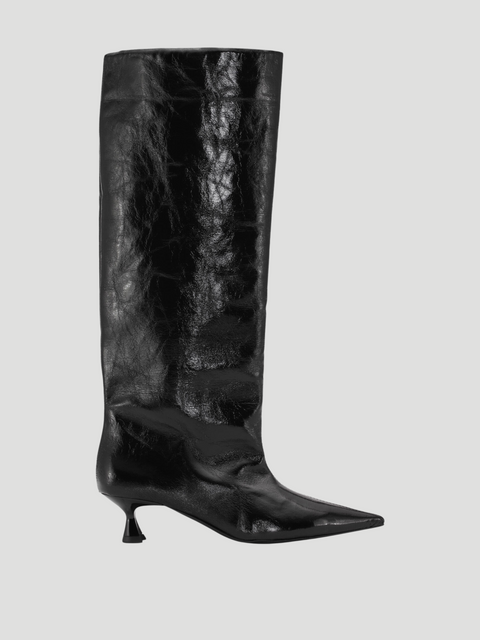 Black Soft Slouchy Tall Boots,GANNI,- Fivestory New York
