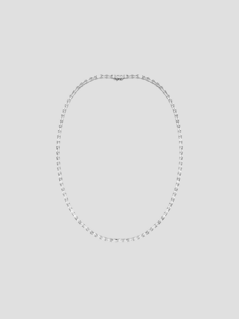 20" Rhodium Baguette Necklace,elaMariie,- Fivestory New York