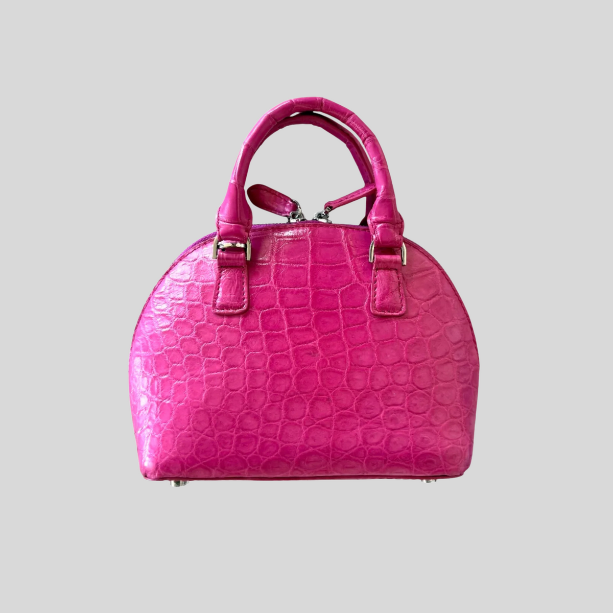 Two Handle Mini Croc Bag in Pink – Fivestory display picture 3
