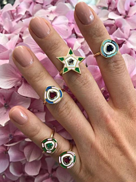 18K YG Fontaine Ruby Heart Enamel Ring,Sig Ward Jewelry,- Fivestory New York