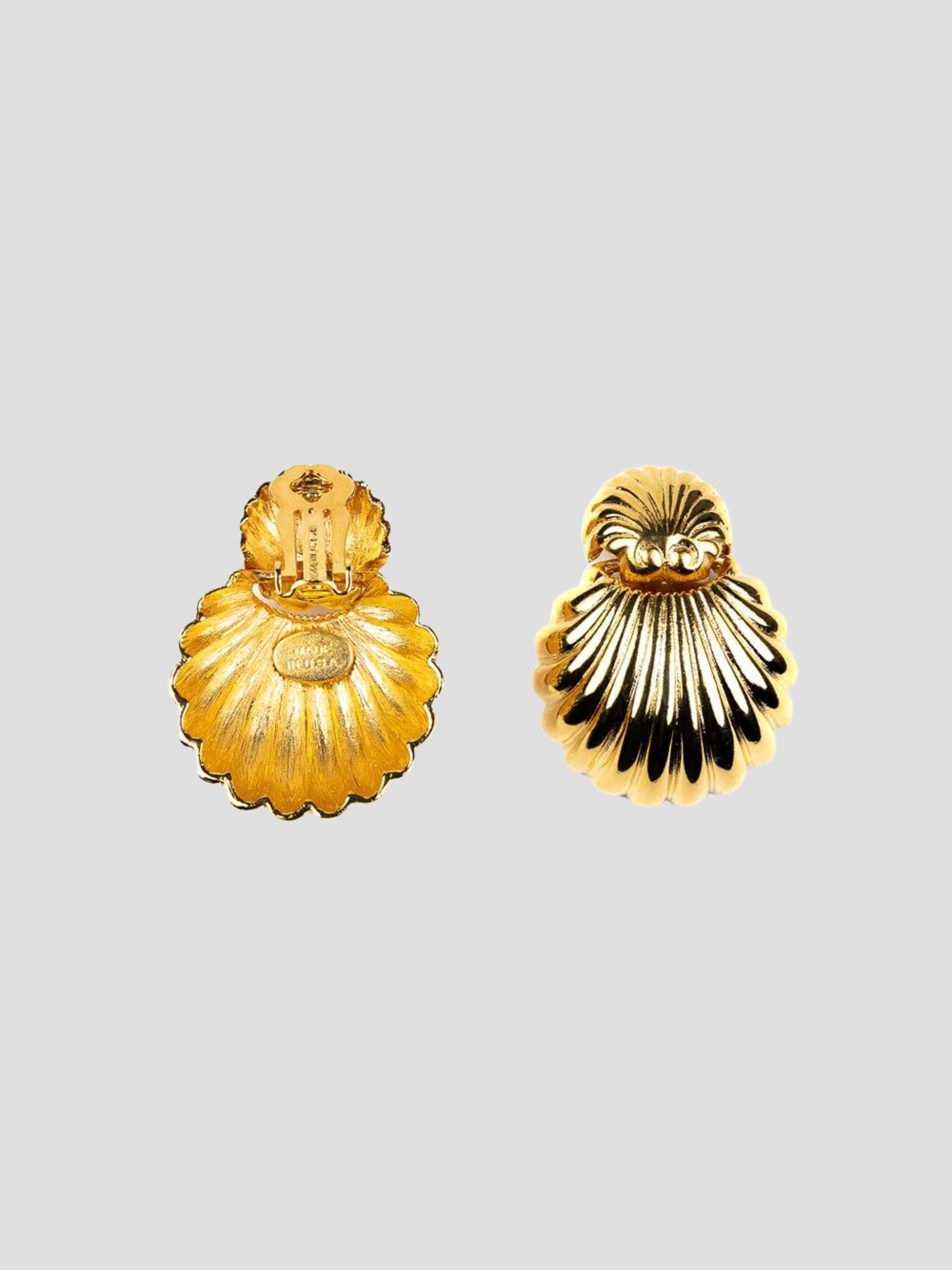 Polished Gold Seashell Drop Clip Earring,Kenneth Jay Lane,- Fivestory New York