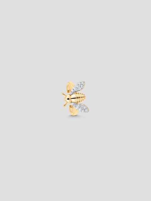 Queen Bee Yellow Gold White Diamond Ear Cuff,Sara Weinstock,- Fivestory New York