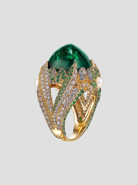 Emerald Sugarloaf Berry Ring,Anabela Chan,- Fivestory New York