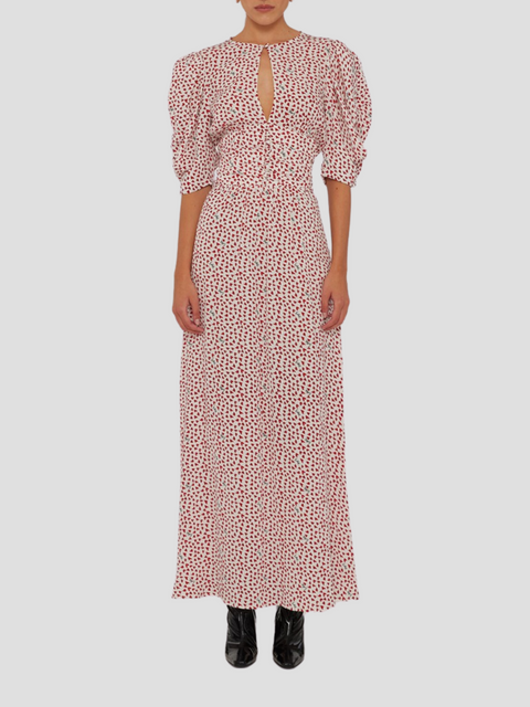 Heart Printed Maxi Flowy Dress,ROTATE Birger Christensen,- Fivestory New York
