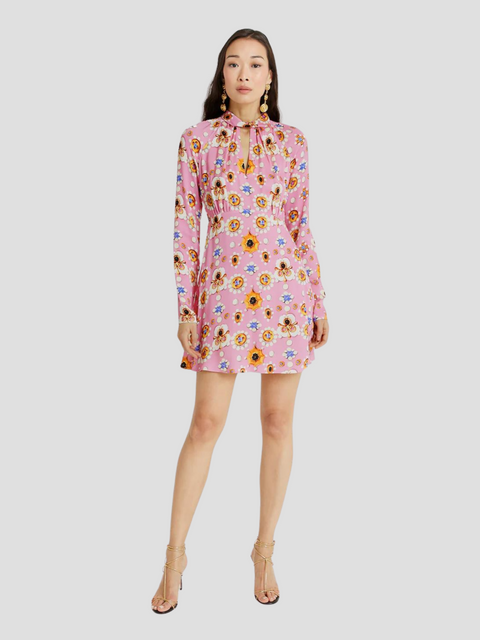 Alessandro Mini Dress in Rose Pink