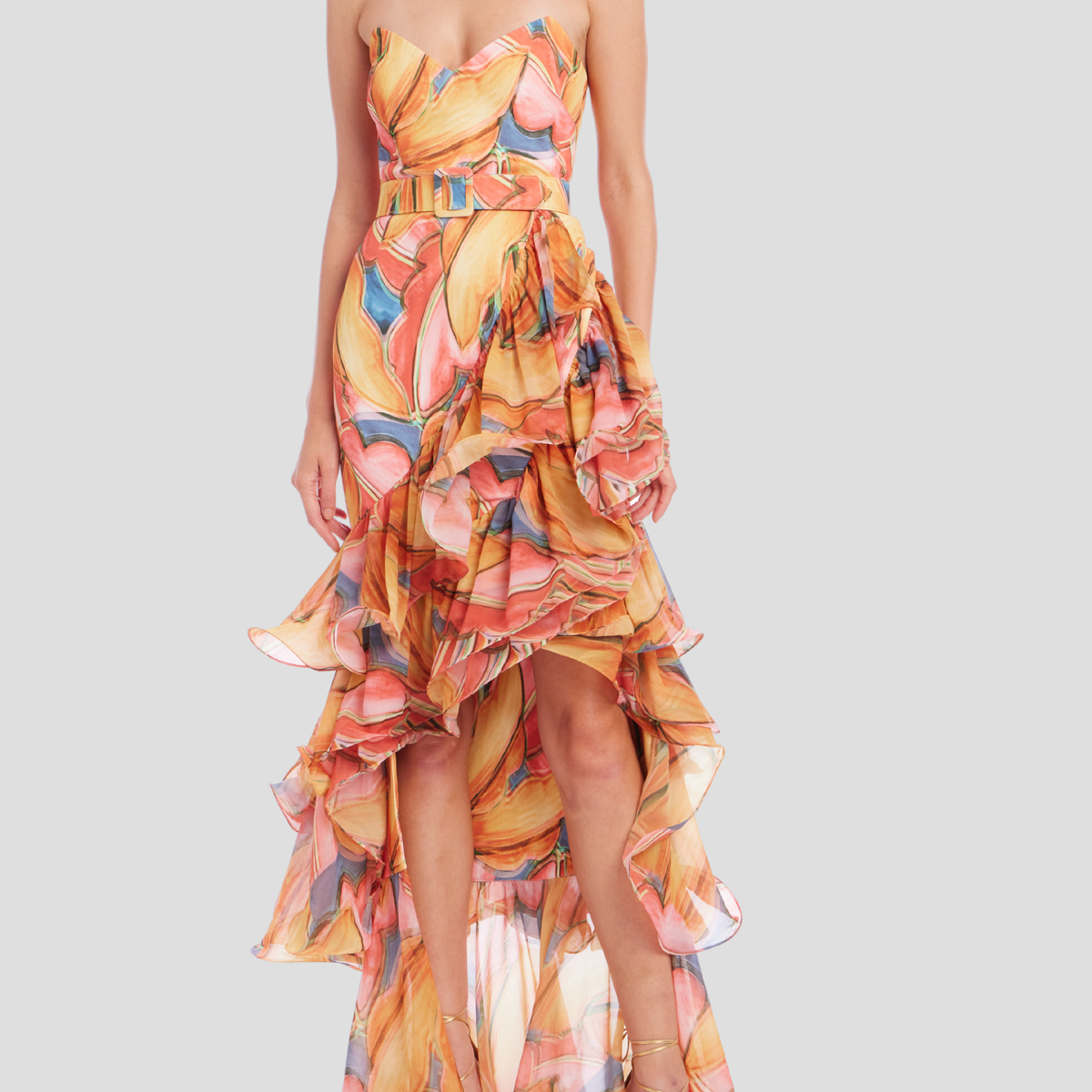 slim fit dress slacks Sculpted One-Side Drape Sheath Dress by Badgley Mischka main image 0