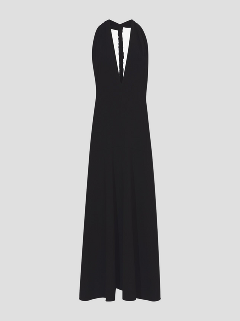 Matte Viscose Crepe Twist Back Dress in Black,Proenza Schouler,- Fivestory New York