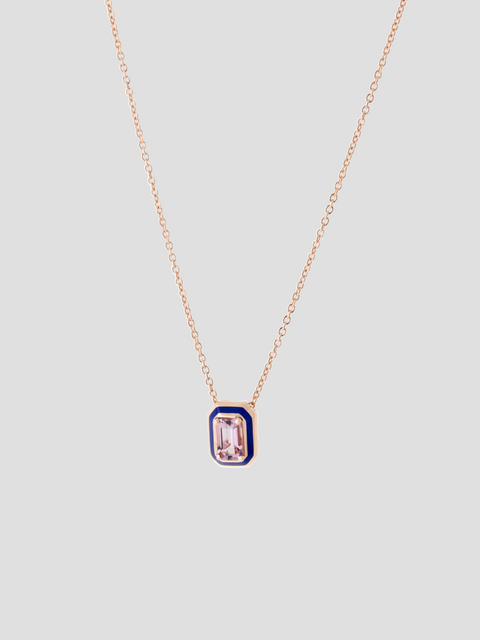Pink Tourmaline Pendant in Ivory Enamel and Pink Gold,Selim Mouzannar,- Fivestory New York