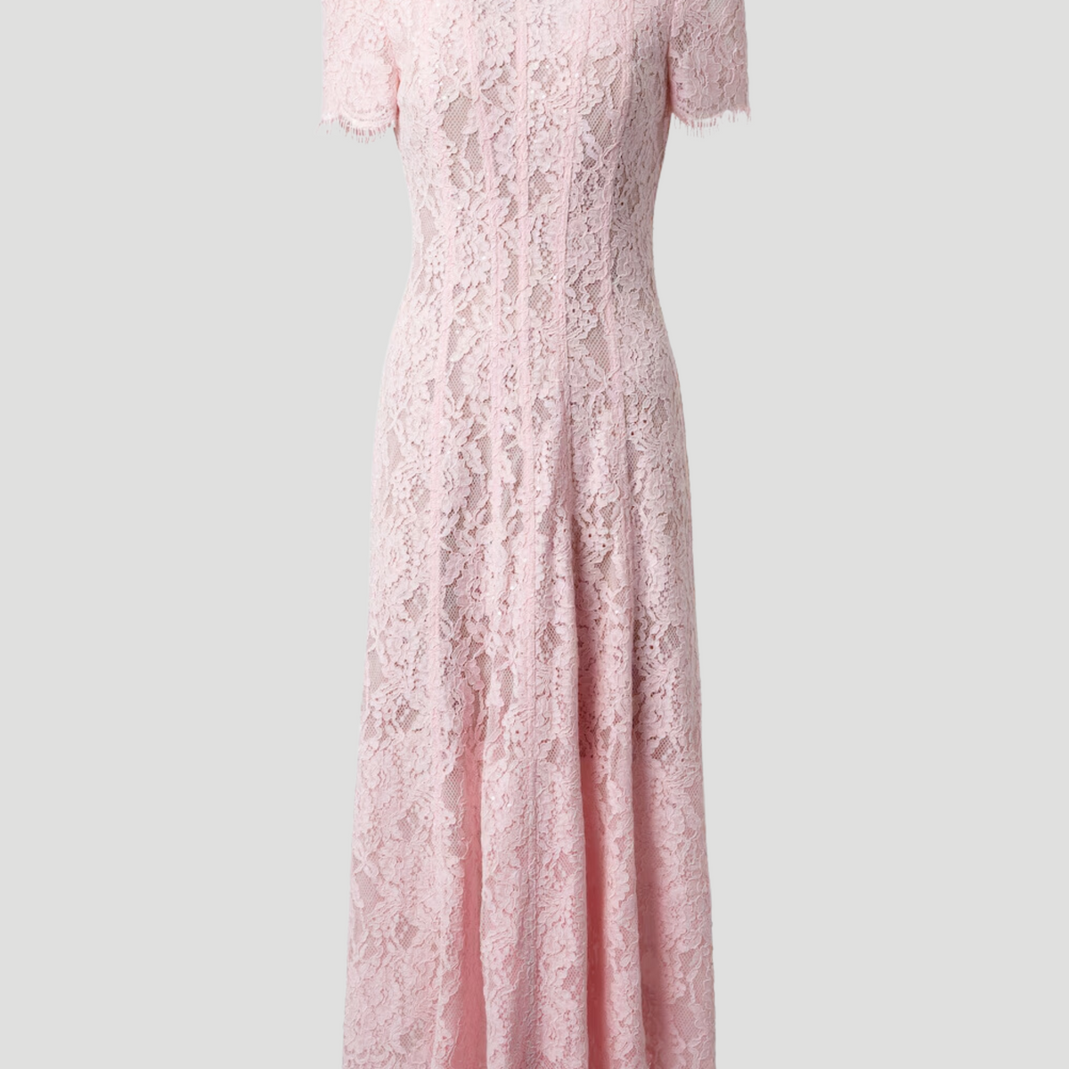 open lace back dress Self Portrait | PINK LACE EMBELLISHED MIDI DRESS