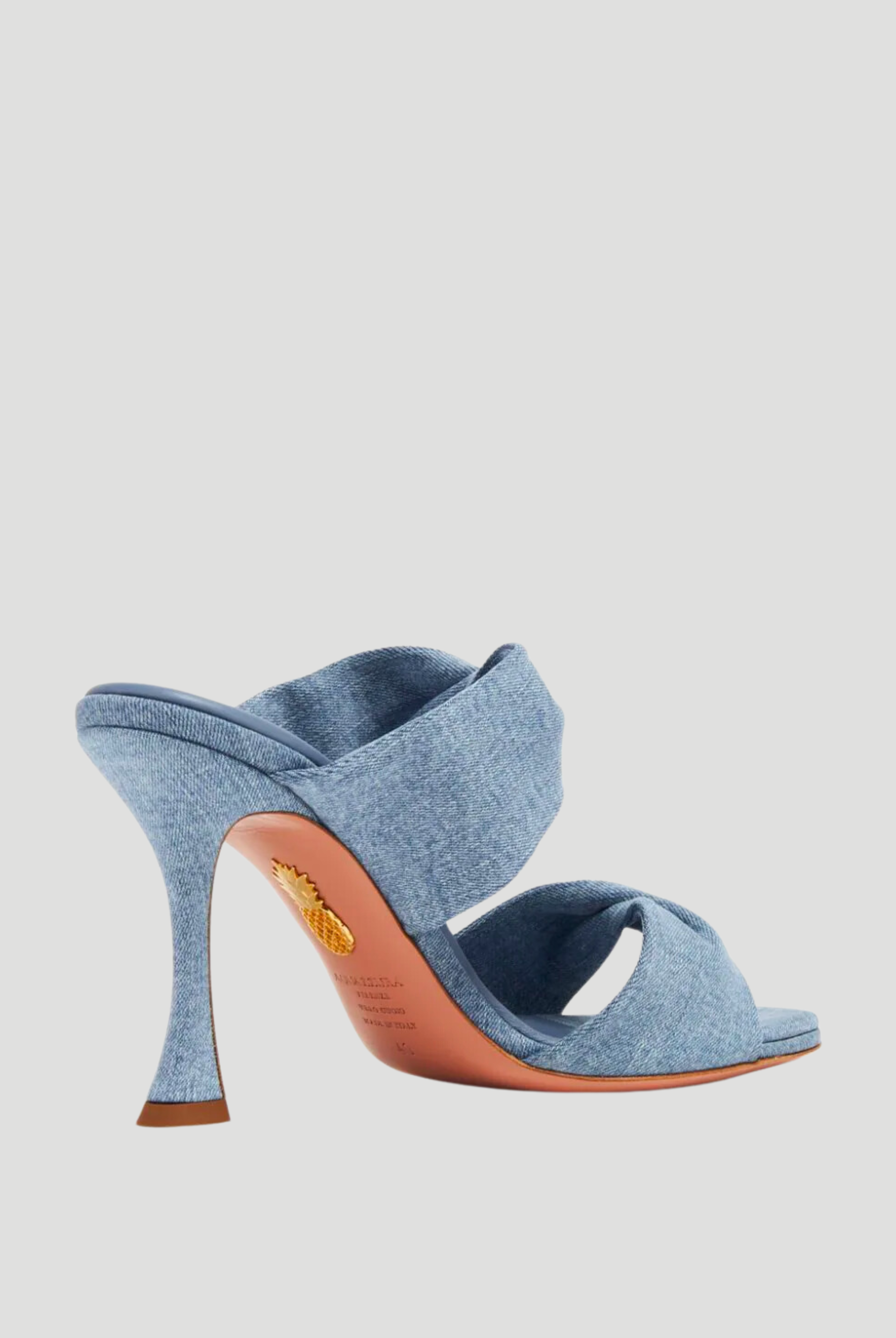 95mm Denim Twist Sandal,Aquazzura,- Fivestory New York
