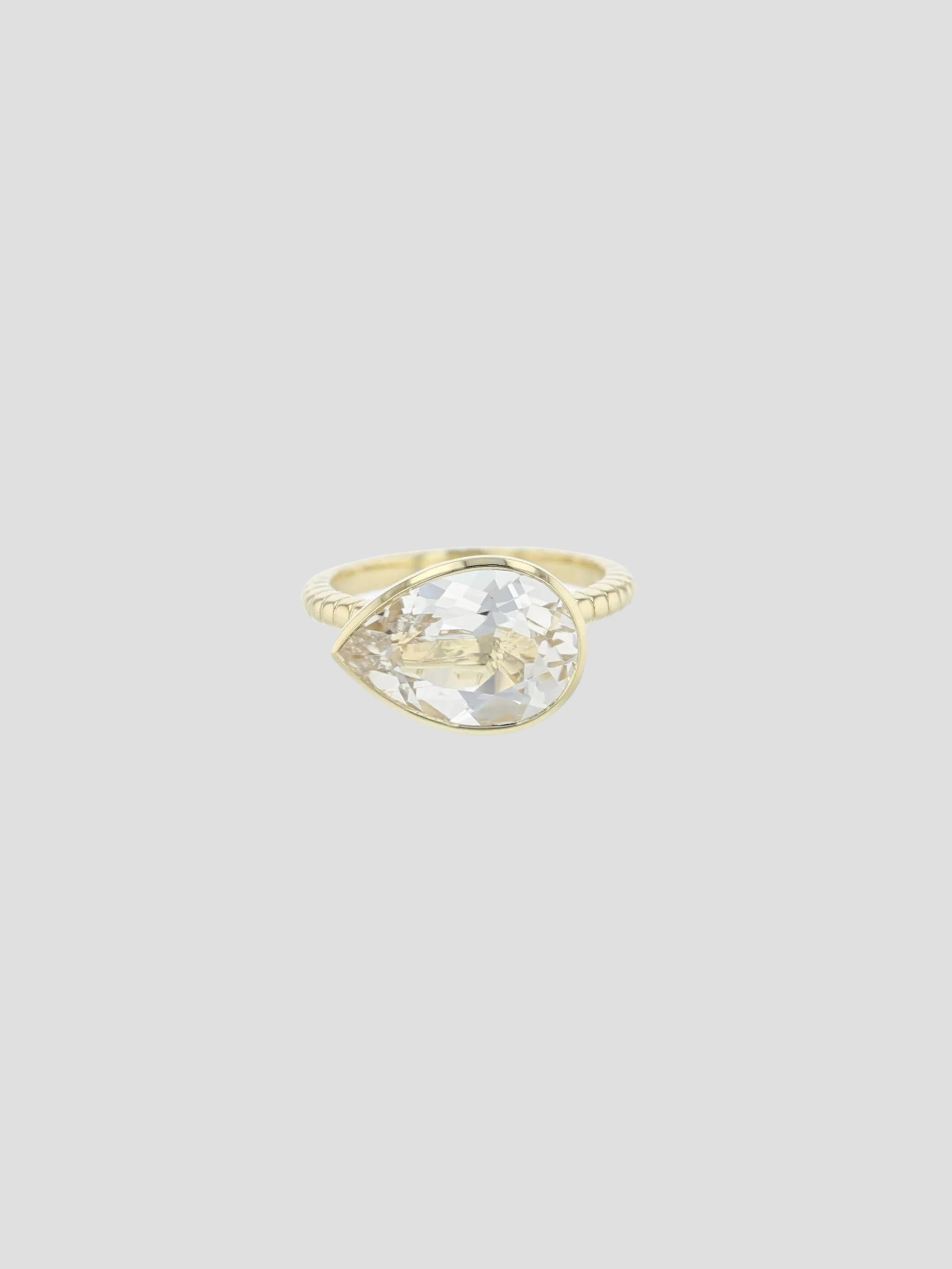 White Topaz Pear Cut Jollie Ring,Bondeye,- Fivestory New York