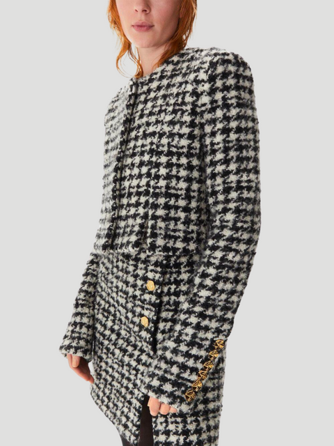 Houndstooth Tweed Crop Jacket,Nina Ricci,- Fivestory New York