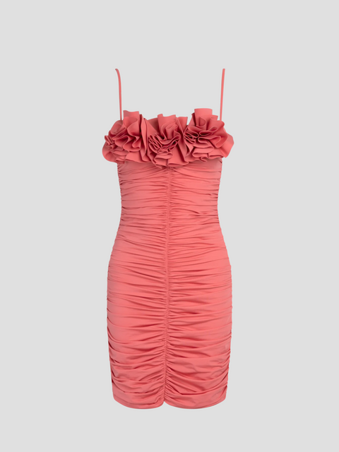 Estribo Ruffled Mini Dress in Pink,Maygel Coronel,- Fivestory New York
