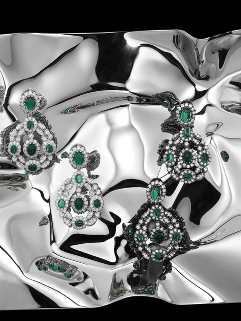 Green Treasure Emerald Earrings,Anabela Chan,- Fivestory New York