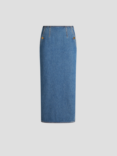 Denim Midi Skirt,Etro,- Fivestory New York
