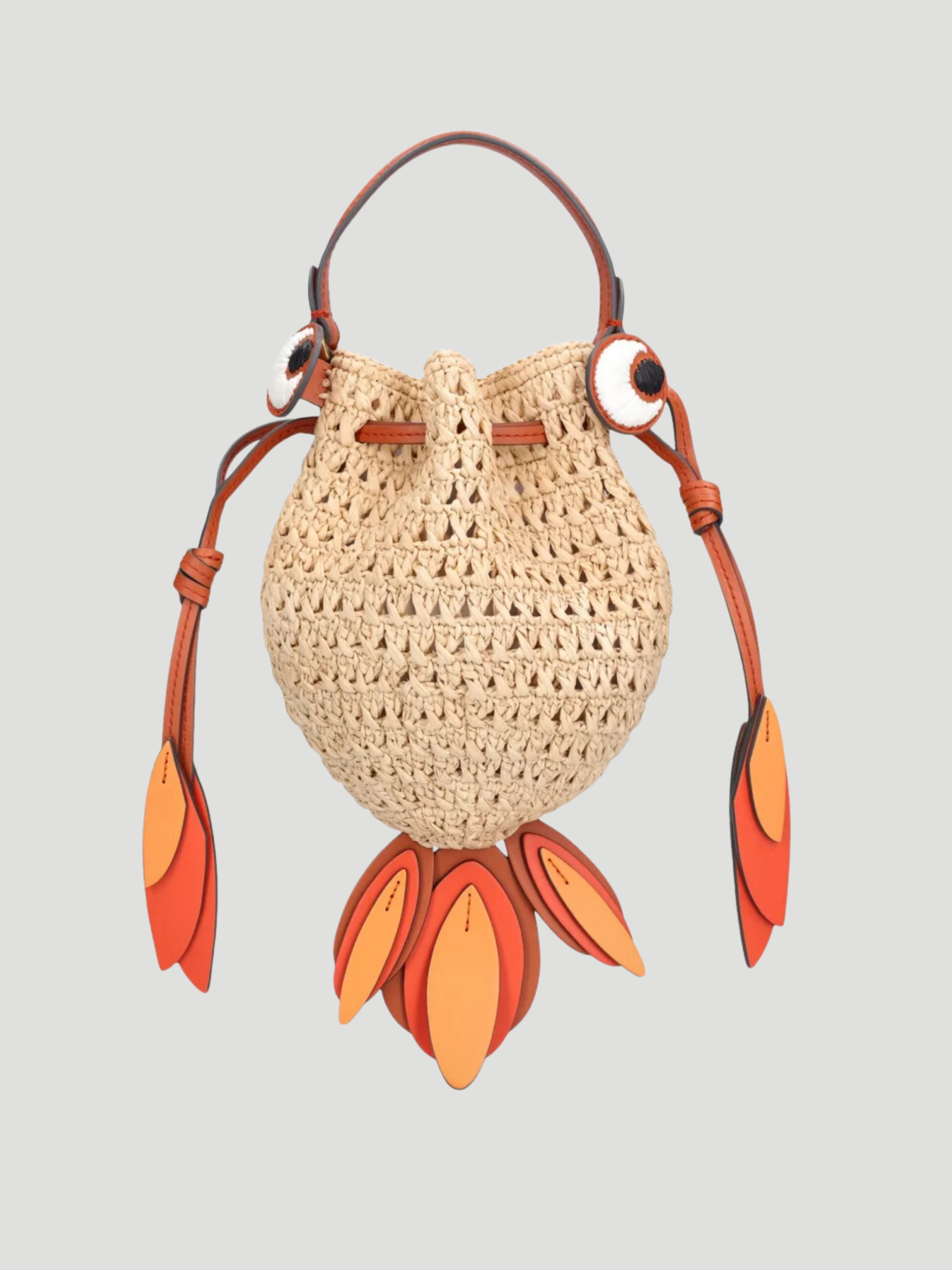 Natural Gold Fish Raffia Cross Body Bag,ANYA HINDMARCH,- Fivestory New York