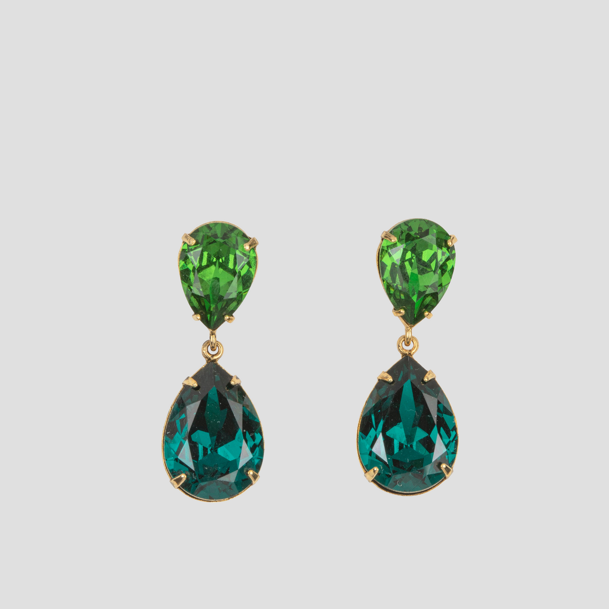 Emerald Swarovski Crystal Drop Earrings | Fivestory New York