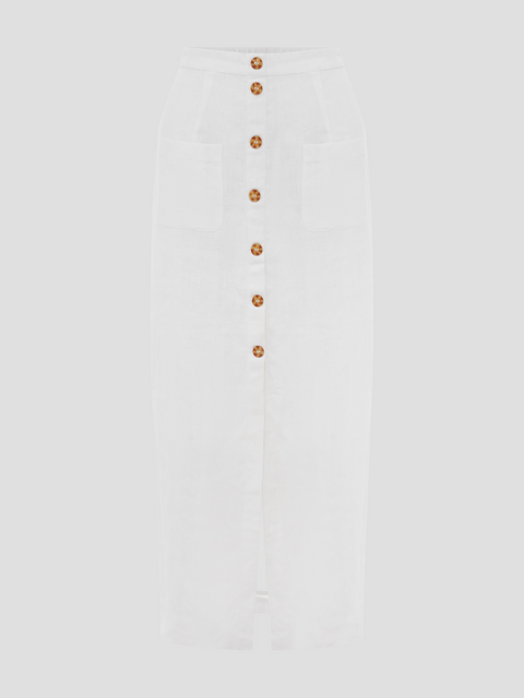 Ivory Heidi Button-own Midi Skirt,POSSE,- Fivestory New York