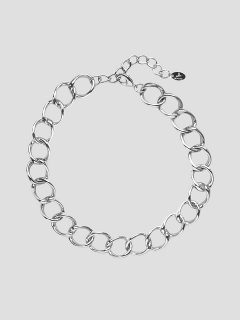 Rhodium Chunky Chain Necklace,elaMariie,- Fivestory New York