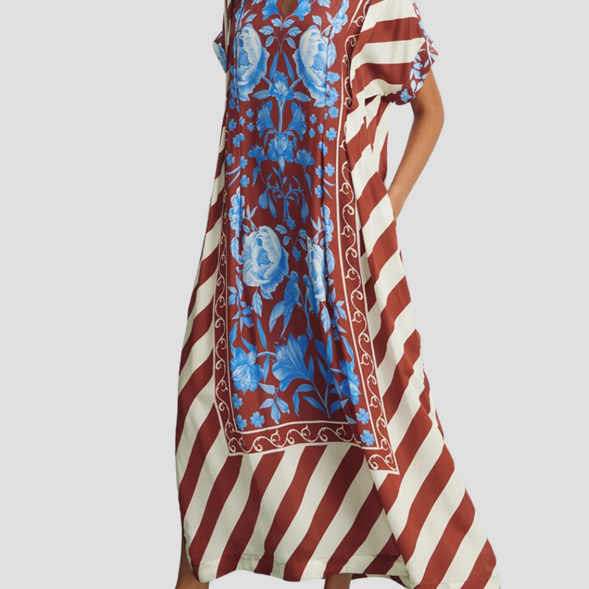 Sundowner Kaftan in Dusty Rose and Raspberry main image 0