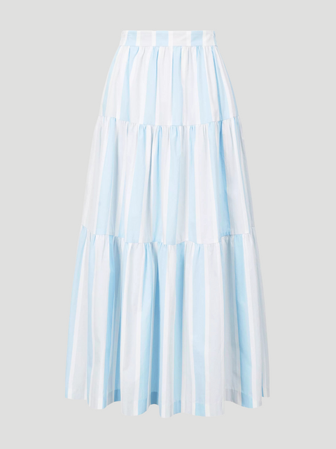 Sea Striped Cotton Maxi Skirt,Staud,- Fivestory New York