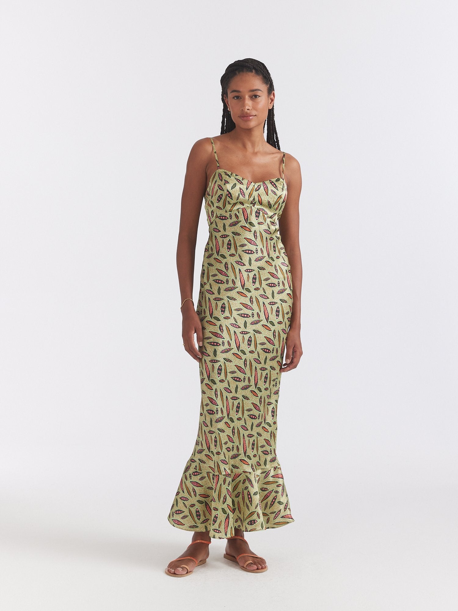 Mimi-B Green Slip Maxi Dress,SALONI,- Fivestory New York