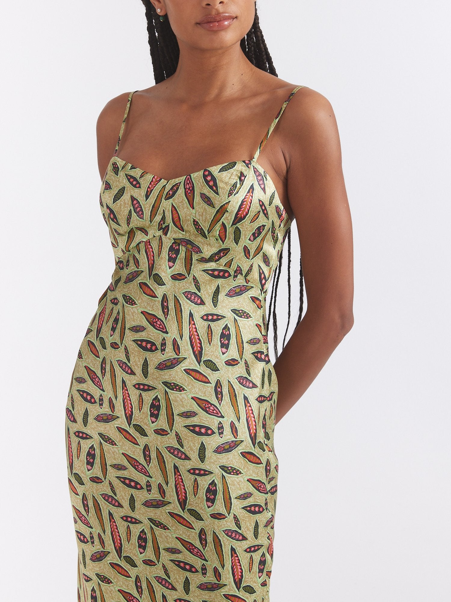Mimi-B Green Slip Maxi Dress,SALONI,- Fivestory New York