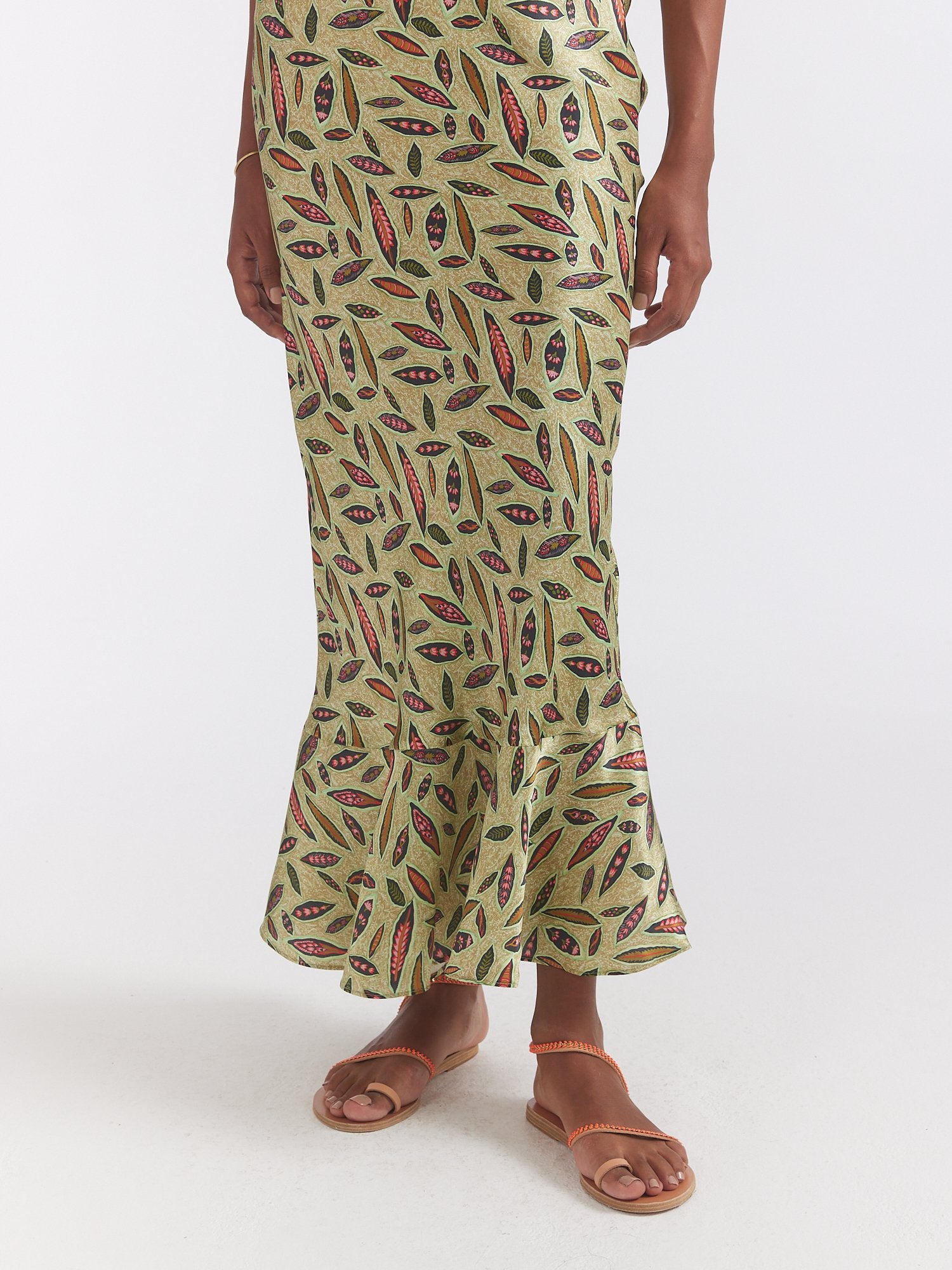 Mimi-B Green Slip Maxi Dress,SALONI,- Fivestory New York